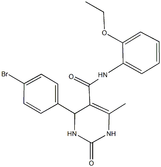 4-(4-bromophenyl)-N-(2-ethoxyphenyl)-6-methyl-2-oxo-1,2,3,4-tetrahydro-5-pyrimidinecarboxamide Struktur