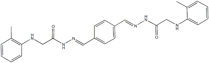 2-(2-toluidino)-N'-{4-[2-(2-toluidinoacetyl)carbohydrazonoyl]benzylidene}acetohydrazide Struktur