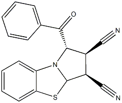 1-benzoyl-1,2,3,3a-tetrahydropyrrolo[2,1-b][1,3]benzothiazole-2,3-dicarbonitrile Struktur