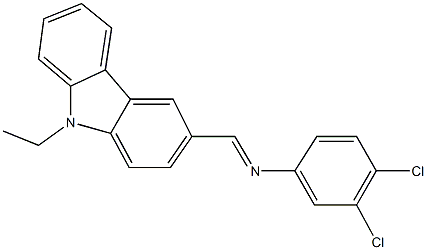 N-(3,4-dichlorophenyl)-N-[(9-ethyl-9H-carbazol-3-yl)methylene]amine Struktur