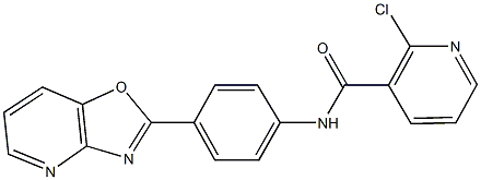 2-chloro-N-(4-[1,3]oxazolo[4,5-b]pyridin-2-ylphenyl)nicotinamide Struktur