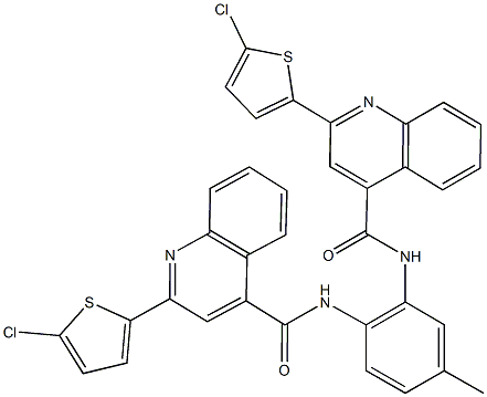 2-(5-chloro-2-thienyl)-N-[2-({[2-(5-chloro-2-thienyl)-4-quinolinyl]carbonyl}amino)-5-methylphenyl]-4-quinolinecarboxamide Struktur