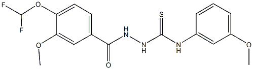 2-[4-(difluoromethoxy)-3-methoxybenzoyl]-N-(3-methoxyphenyl)hydrazinecarbothioamide Struktur