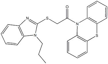 2-oxo-2-(10H-phenothiazin-10-yl)ethyl 1-propyl-1H-benzimidazol-2-yl sulfide Struktur