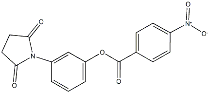 3-(2,5-dioxo-1-pyrrolidinyl)phenyl 4-nitrobenzoate Struktur