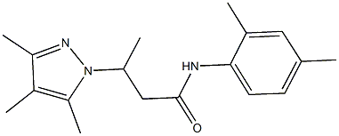 N-(2,4-dimethylphenyl)-3-(3,4,5-trimethyl-1H-pyrazol-1-yl)butanamide Struktur