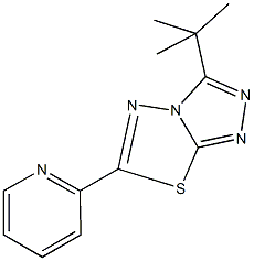 3-tert-butyl-6-(2-pyridinyl)[1,2,4]triazolo[3,4-b][1,3,4]thiadiazole Struktur