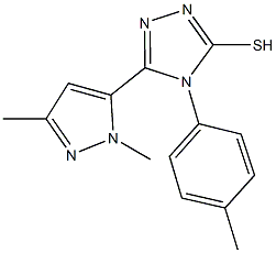 5-(1,3-dimethyl-1H-pyrazol-5-yl)-4-(4-methylphenyl)-4H-1,2,4-triazole-3-thiol Struktur