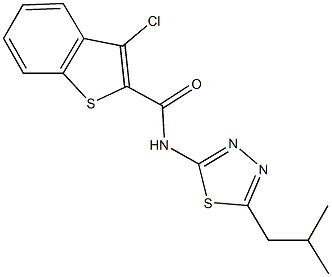 3-chloro-N-(5-isobutyl-1,3,4-thiadiazol-2-yl)-1-benzothiophene-2-carboxamide Struktur