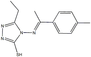 5-ethyl-4-{[1-(4-methylphenyl)ethylidene]amino}-4H-1,2,4-triazole-3-thiol Struktur