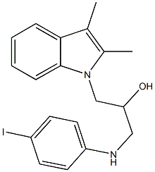 1-(2,3-dimethyl-1H-indol-1-yl)-3-(4-iodoanilino)-2-propanol Struktur