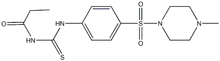 N-{4-[(4-methyl-1-piperazinyl)sulfonyl]phenyl}-N'-propionylthiourea Struktur