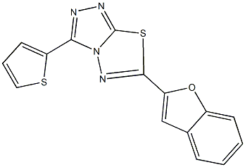 6-(1-benzofuran-2-yl)-3-(2-thienyl)[1,2,4]triazolo[3,4-b][1,3,4]thiadiazole Struktur