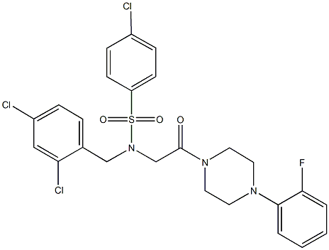 4-chloro-N-(2,4-dichlorobenzyl)-N-{2-[4-(2-fluorophenyl)-1-piperazinyl]-2-oxoethyl}benzenesulfonamide Struktur