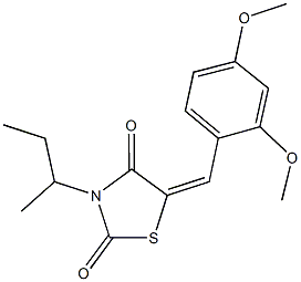 3-sec-butyl-5-(2,4-dimethoxybenzylidene)-1,3-thiazolidine-2,4-dione Struktur