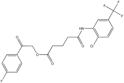 2-(4-fluorophenyl)-2-oxoethyl 5-[2-chloro-5-(trifluoromethyl)anilino]-5-oxopentanoate Struktur