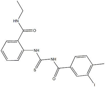 N-ethyl-2-({[(3-iodo-4-methylbenzoyl)amino]carbothioyl}amino)benzamide Struktur