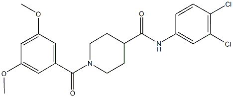 N-(3,4-dichlorophenyl)-1-(3,5-dimethoxybenzoyl)-4-piperidinecarboxamide Struktur