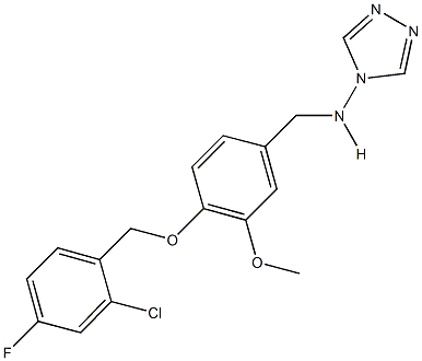 N-{4-[(2-chloro-4-fluorobenzyl)oxy]-3-methoxybenzyl}-N-(4H-1,2,4-triazol-4-yl)amine Struktur