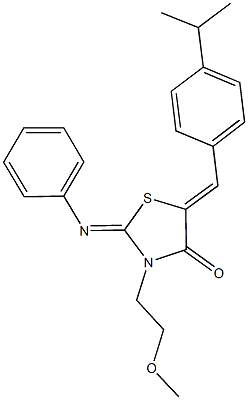 5-(4-isopropylbenzylidene)-3-(2-methoxyethyl)-2-(phenylimino)-1,3-thiazolidin-4-one Struktur