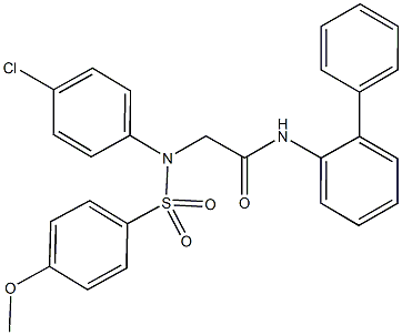 N-[1,1'-biphenyl]-2-yl-2-{4-chloro[(4-methoxyphenyl)sulfonyl]anilino}acetamide Struktur