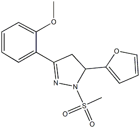 2-[5-(2-furyl)-1-(methylsulfonyl)-4,5-dihydro-1H-pyrazol-3-yl]phenyl methyl ether Struktur