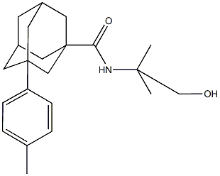 N-(2-hydroxy-1,1-dimethylethyl)-3-(4-methylphenyl)-1-adamantanecarboxamide Struktur