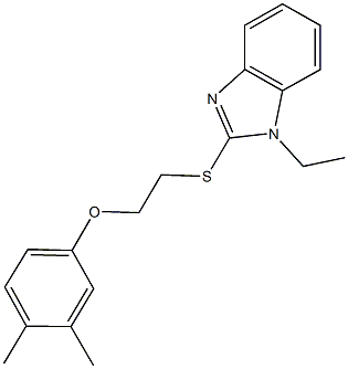 3,4-dimethylphenyl 2-[(1-ethyl-1H-benzimidazol-2-yl)sulfanyl]ethyl ether Struktur