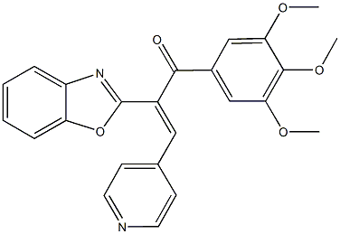 2-(1,3-benzoxazol-2-yl)-3-(4-pyridinyl)-1-(3,4,5-trimethoxyphenyl)-2-propen-1-one Struktur