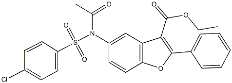 ethyl 5-{acetyl[(4-chlorophenyl)sulfonyl]amino}-2-phenyl-1-benzofuran-3-carboxylate Struktur