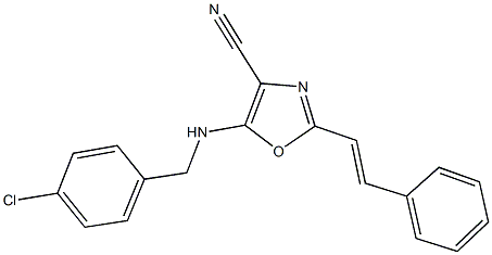 5-[(4-chlorobenzyl)amino]-2-(2-phenylvinyl)-1,3-oxazole-4-carbonitrile Struktur