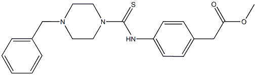 methyl (4-{[(4-benzyl-1-piperazinyl)carbothioyl]amino}phenyl)acetate Struktur