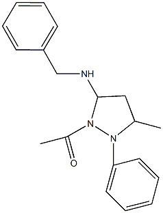 2-acetyl-N-benzyl-5-methyl-1-phenyl-3-pyrazolidinamine Struktur