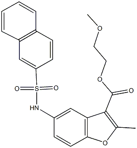 2-methoxyethyl 2-methyl-5-[(2-naphthylsulfonyl)amino]-1-benzofuran-3-carboxylate Struktur