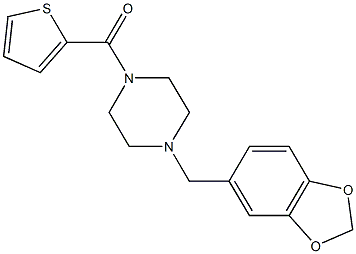 1-(1,3-benzodioxol-5-ylmethyl)-4-(2-thienylcarbonyl)piperazine Struktur