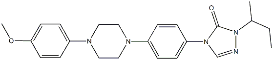 2-sec-butyl-4-{4-[4-(4-methoxyphenyl)piperazin-1-yl]phenyl}-2,4-dihydro-3H-1,2,4-triazol-3-one Struktur