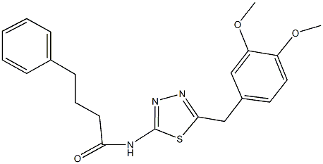 N-[5-(3,4-dimethoxybenzyl)-1,3,4-thiadiazol-2-yl]-4-phenylbutanamide Struktur