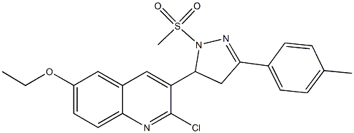 2-chloro-3-[3-(4-methylphenyl)-1-(methylsulfonyl)-4,5-dihydro-1H-pyrazol-5-yl]-6-quinolinyl ethyl ether Struktur