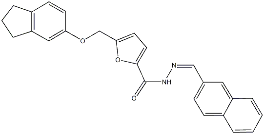 5-[(2,3-dihydro-1H-inden-5-yloxy)methyl]-N'-(2-naphthylmethylene)-2-furohydrazide Struktur