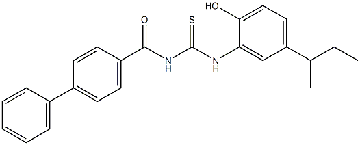 4-({[(5-sec-butyl-2-hydroxyanilino)carbothioyl]amino}carbonyl)-1,1'-biphenyl Struktur