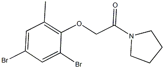 2,4-dibromo-6-methylphenyl 2-oxo-2-(1-pyrrolidinyl)ethyl ether Struktur