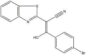 2-(1,3-benzothiazol-2-yl)-3-(4-bromophenyl)-3-hydroxyacrylonitrile Struktur