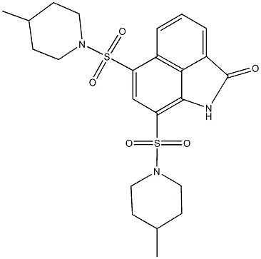 6,8-bis[(4-methyl-1-piperidinyl)sulfonyl]benzo[cd]indol-2(1H)-one Struktur