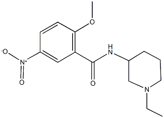 N-(1-ethyl-3-piperidinyl)-5-nitro-2-methoxybenzamide Struktur