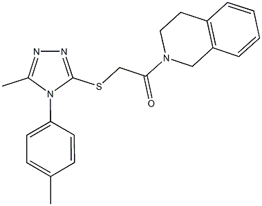 2-(3,4-dihydro-2(1H)-isoquinolinyl)-2-oxoethyl 5-methyl-4-(4-methylphenyl)-4H-1,2,4-triazol-3-yl sulfide Struktur