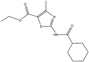 ethyl 2-[(cyclohexylcarbonyl)amino]-4-methyl-1,3-thiazole-5-carboxylate Struktur