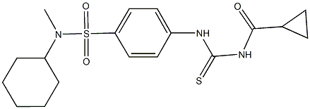 N-cyclohexyl-4-({[(cyclopropylcarbonyl)amino]carbothioyl}amino)-N-methylbenzenesulfonamide Struktur