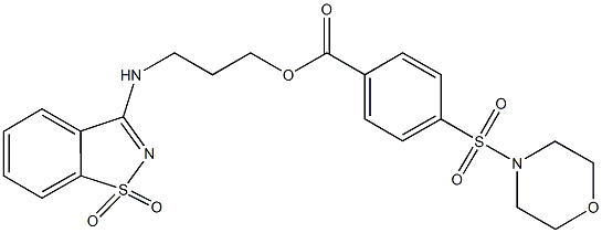 3-[(1,1-dioxido-1,2-benzisothiazol-3-yl)amino]propyl 4-(4-morpholinylsulfonyl)benzoate Struktur