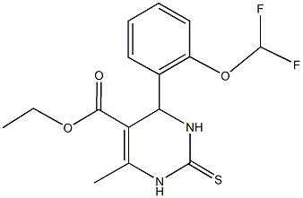 ethyl 4-[2-(difluoromethoxy)phenyl]-6-methyl-2-thioxo-1,2,3,4-tetrahydro-5-pyrimidinecarboxylate Struktur