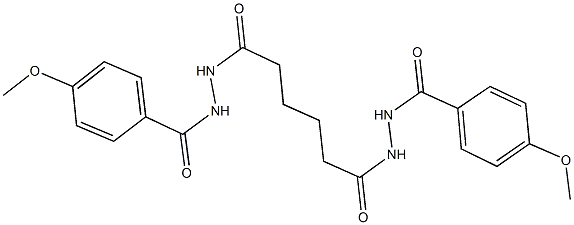 4-methoxy-N'-{6-[2-(4-methoxybenzoyl)hydrazino]-6-oxohexanoyl}benzohydrazide Struktur